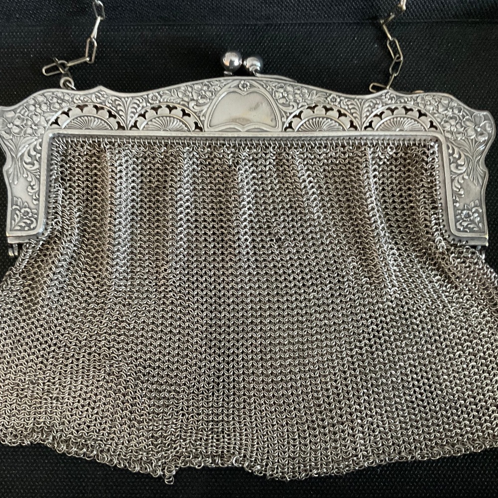 German Silver Mesh Chain purse